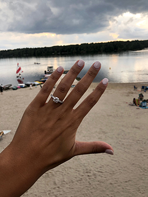 engagement ring on vacation