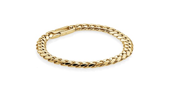 a chunky yellow gold chain bracelet