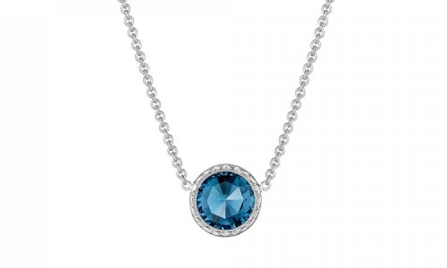 Sapphire and white gold necklace by Tacori.