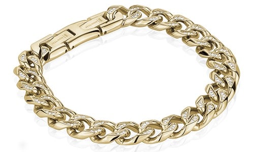 Italgem Steel chain bracelet with warm yellow gold.
